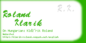 roland klarik business card